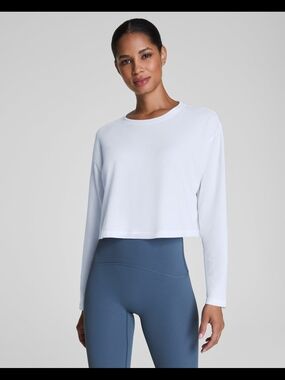 White Long Sleeve Crop top (Spanx)